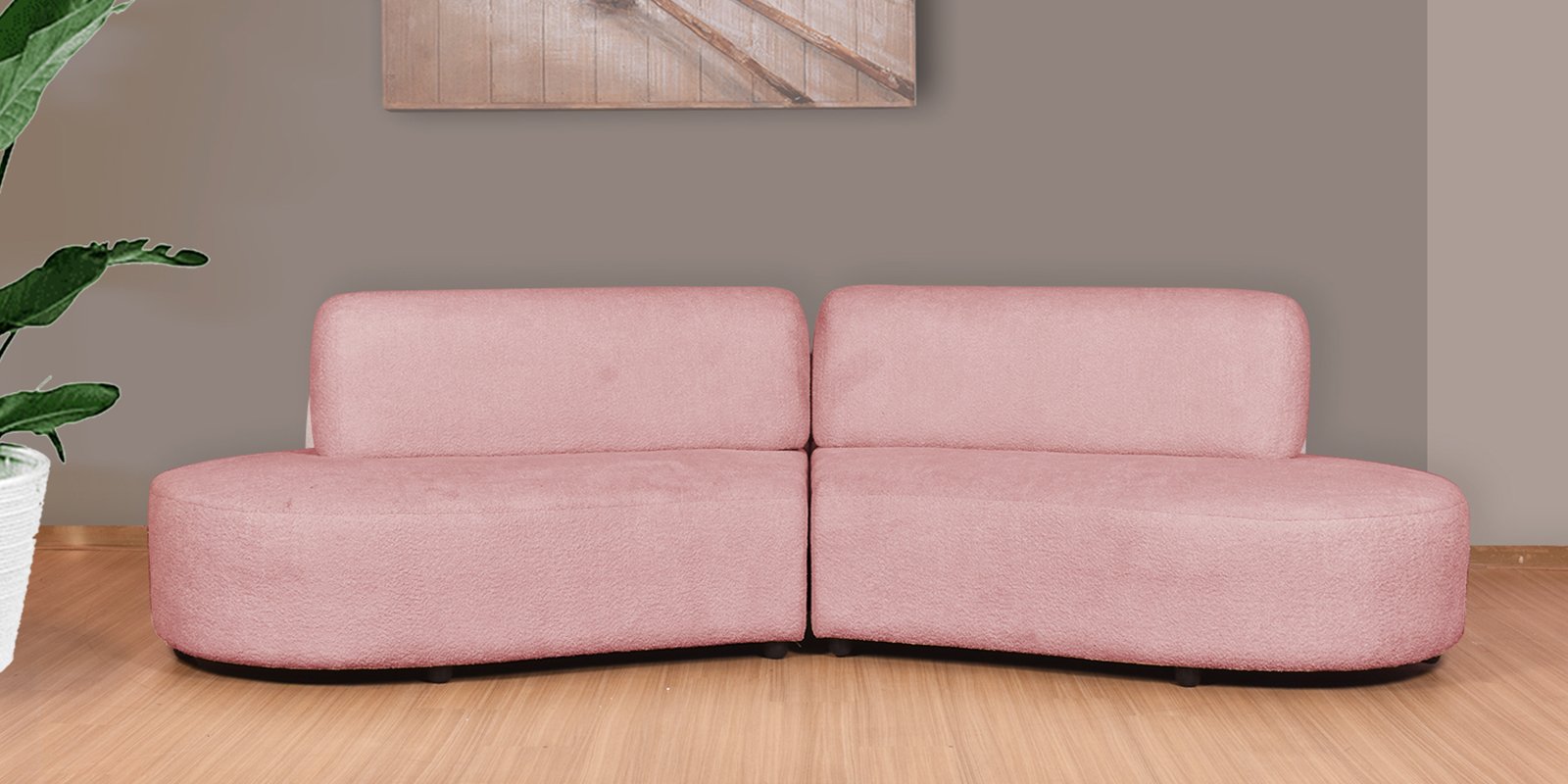 Vixen  3 Seater  Modern Design Living Room Eco Friendly  Boucle Fabric Sofa   In Pink Colour By Furnitech